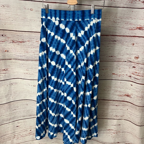 Lands’ End Blue and White Tie Dye Maxi Skirt - Picture 2 of 4